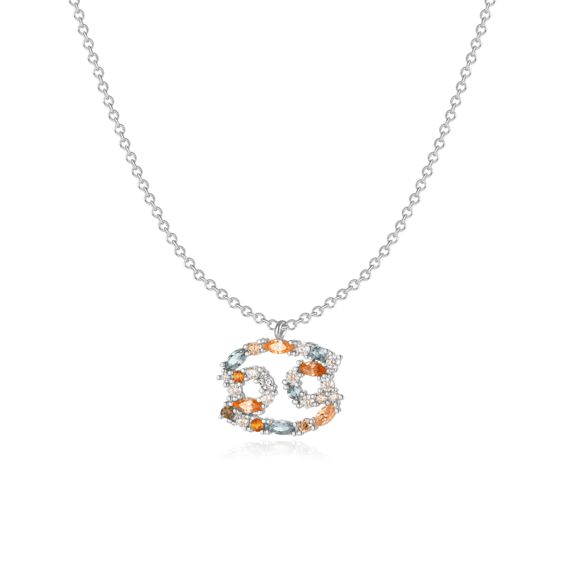 Stylish Zodiac Necklace - Celestia-Silver-Cancer-State of Style