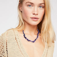 Stylishly Shaped Polished Crystal Necklace - Lina-Green Aventurine-State of Style