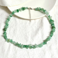 Stylishly Shaped Polished Crystal Necklace - Lina-Green Aventurine-State of Style