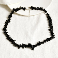 Stylishly Shaped Polished Crystal Necklace - Lina-Obsidian-State of Style