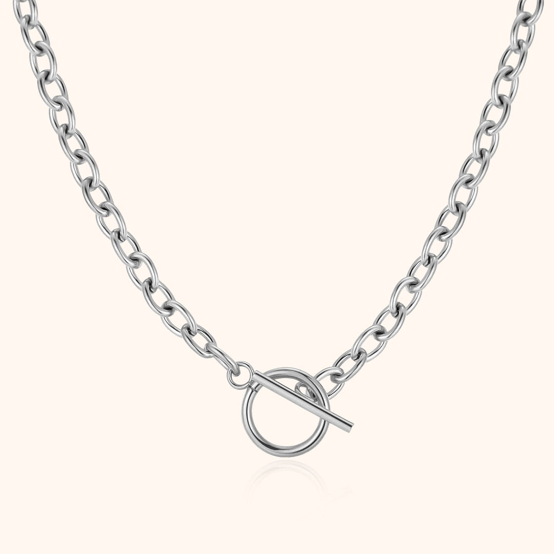 Subtle Geometric Necklace – Noelia-Silver-State of Style