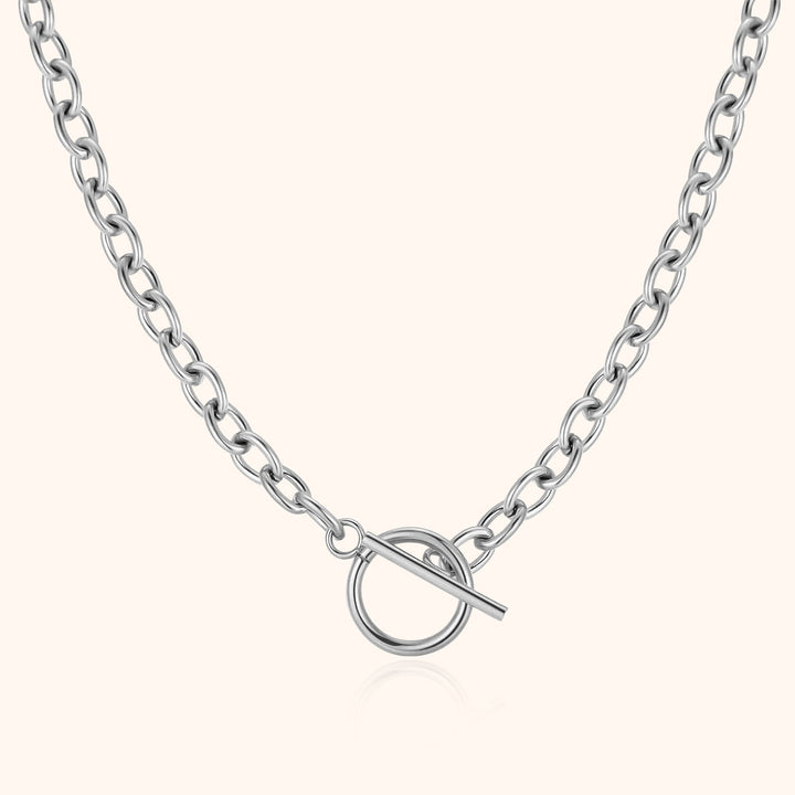 Subtle Geometric Necklace – Noelia-Silver-State of Style
