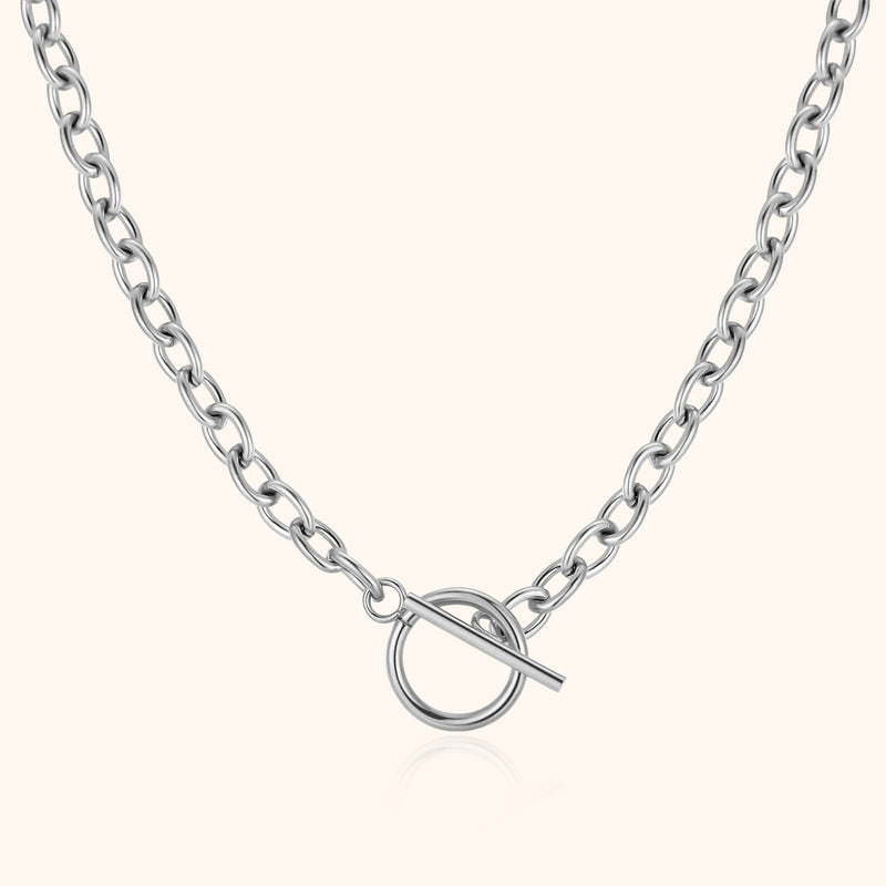 Subtle Geometric Necklace – Noelia-Silver-State of Style