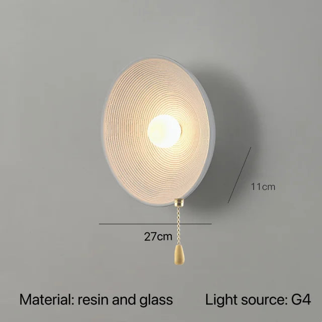 Subtle Japanese Wall Lamp - ZenLight-White with Pull Cord-Warm White-State of Style
