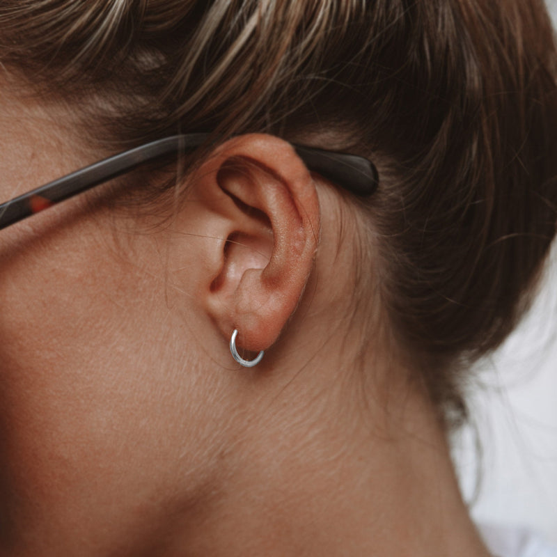 Subtle Mini Hoops - Lumi-Silver-State of Style