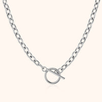 Subtle Necklace with Geometric Design - Noelia-Silver-State of Style