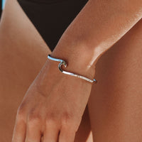 Subtle Waves Bracelet for Women - Mira-Silver-State of Style