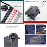 Hard Shell Carry-On Suitcase with Wide Handle and Aluminium Frame