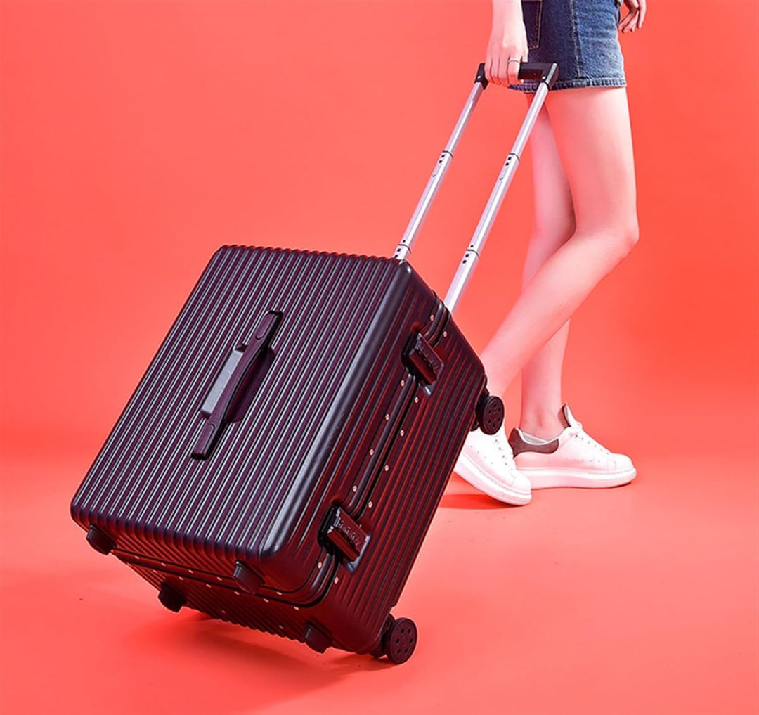 Hard Shell Carry-On Suitcase with Wide Handle and Aluminium Frame