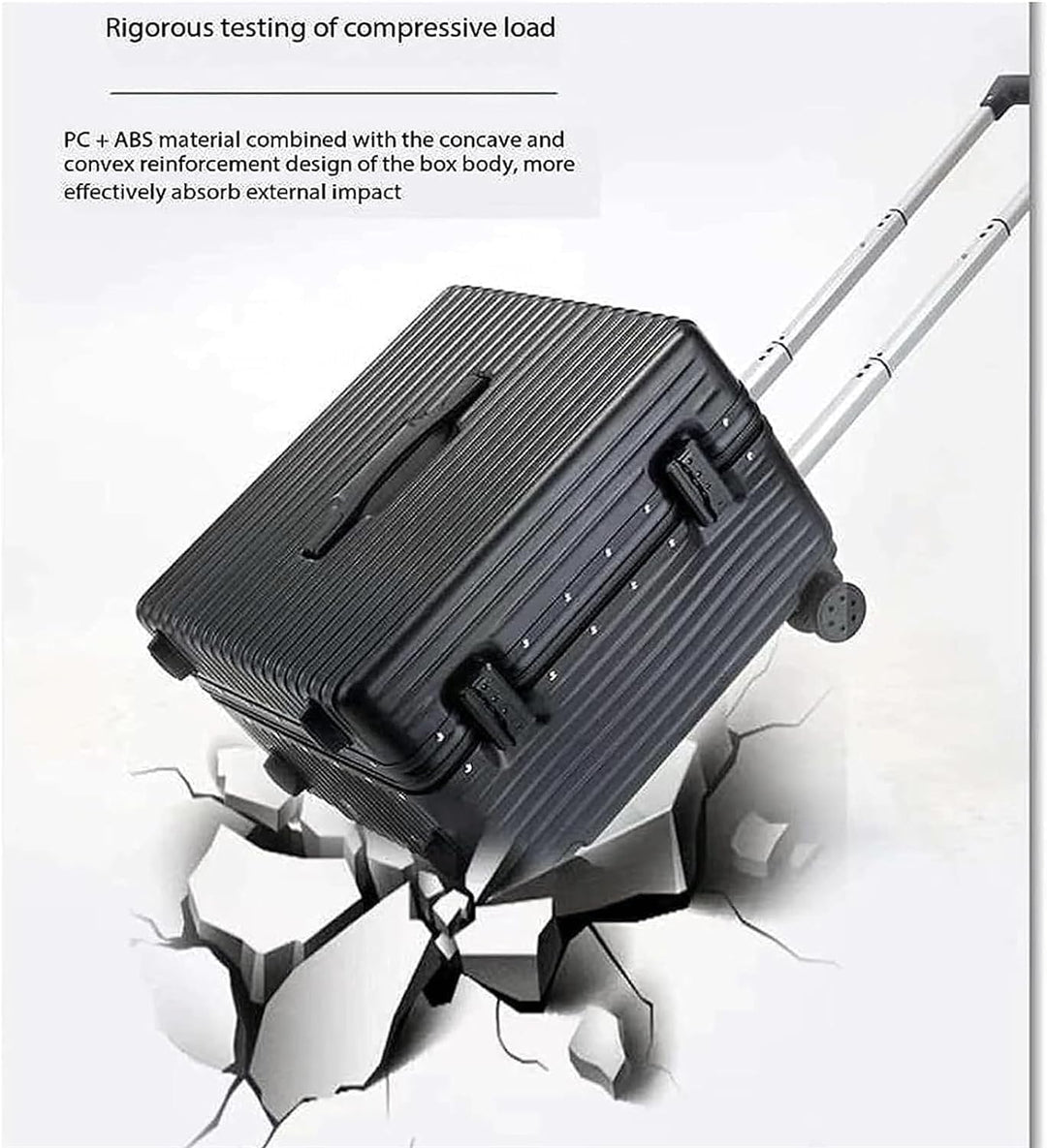 Hard Shell Carry-On Suitcase with Wide Handle and Aluminium Frame