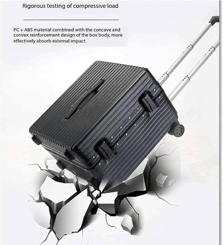 Hard Shell Carry-On Suitcase with Wide Handle and Aluminium Frame