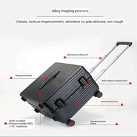 Hard Shell Carry-On Suitcase with Wide Handle and Aluminium Frame