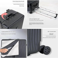 Hard Shell Carry-On Suitcase with Wide Handle and Aluminium Frame