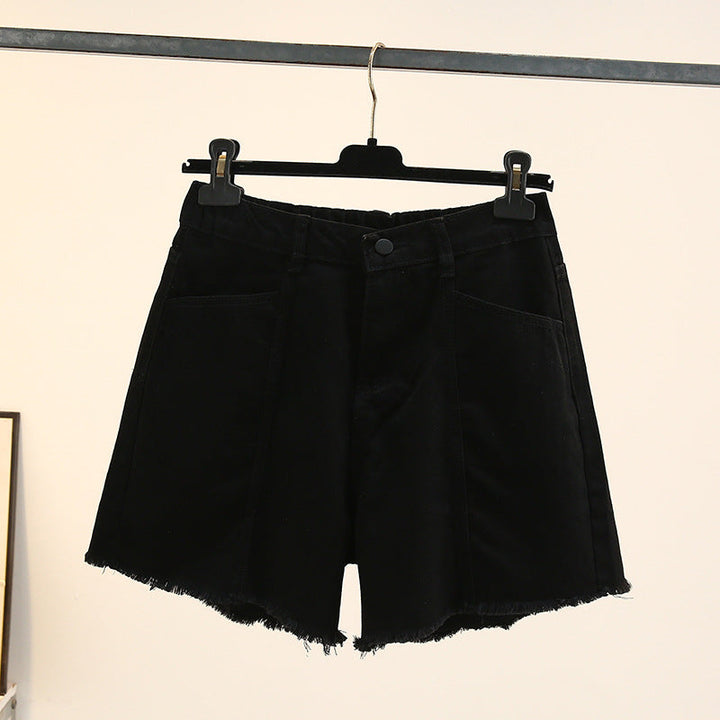 Summer Breeze Plus-Size Denim Shorts-Black-2XL-State of Style