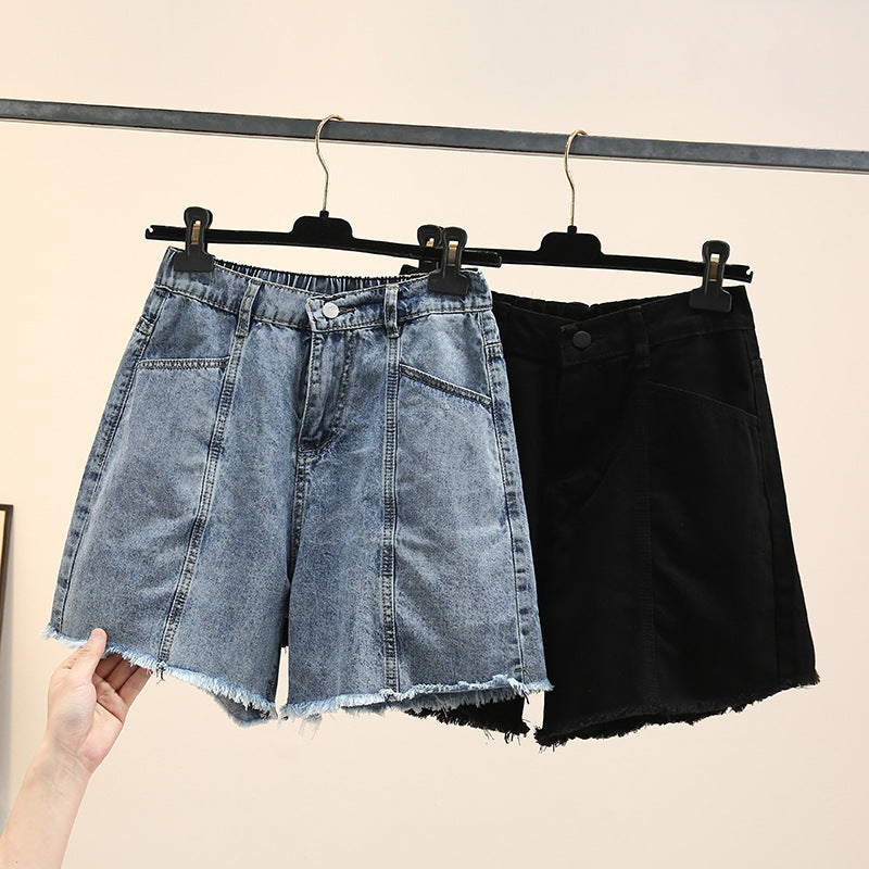 Summer Breeze Plus-Size Denim Shorts-Blue-2XL-State of Style