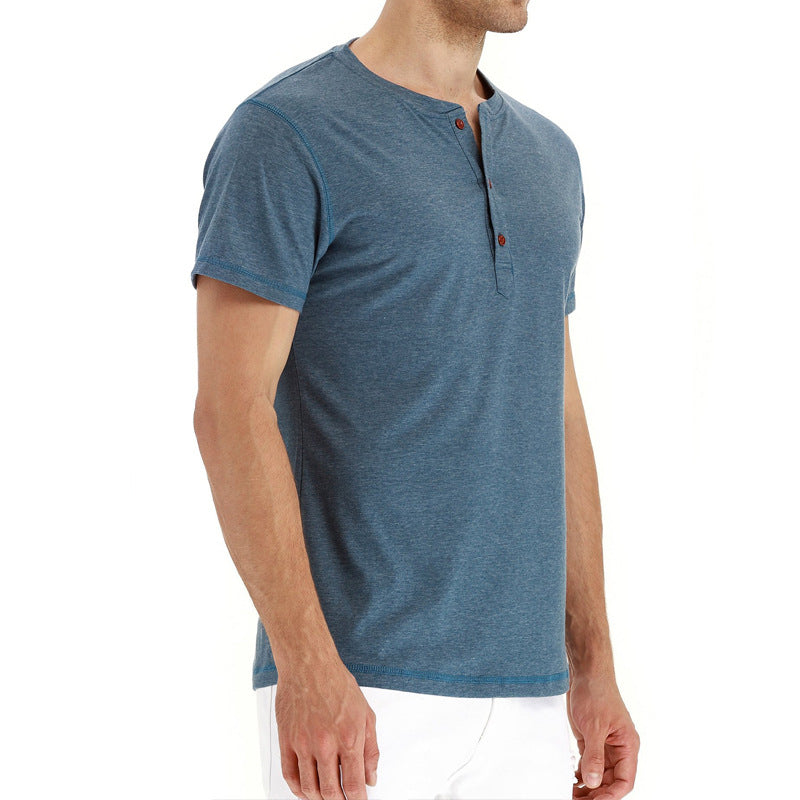 Summer Cotton Men's T-shirt – Finn-Dark blue-S-State of Style