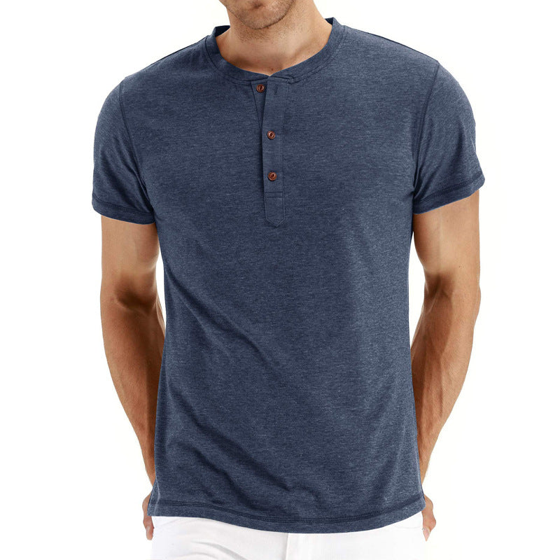 Summer Cotton Men's T-shirt – Finn-Dark blue-S-State of Style