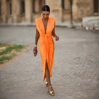 Summer dress for festive occasions – Sofia-Orange-S-State of Style