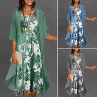 Summer Dress with Elastic Waist - Théa-Blue-S-State of Style