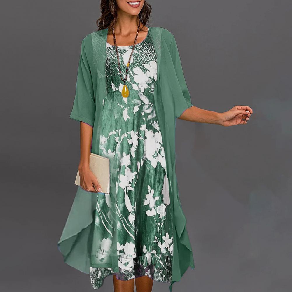 Summer Dress with Elastic Waist - Théa-Green-S-State of Style