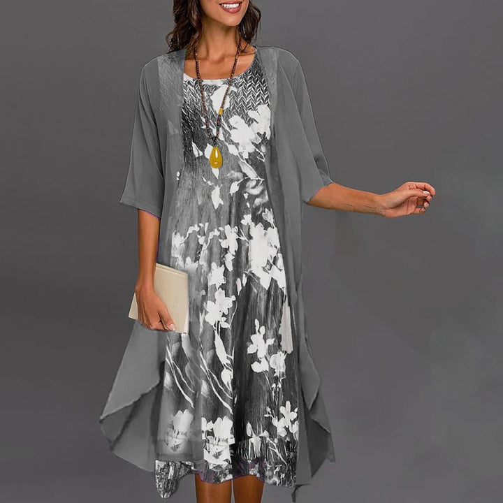Summer Dress with Elastic Waist - Théa-Grey-S-State of Style