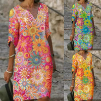 Summer dress with floral print - Marisol-Yellow-S-State of Style