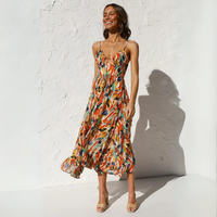 Summer dress with print and backless design – Elora-Yellow-S-State of Style