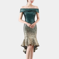 Summer Dress with Sequins – Celeste-Green Gold-S-State of Style