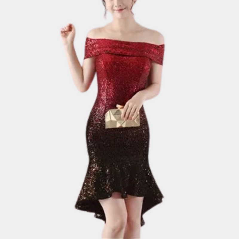 Summer Dress with Sequins – Celeste-Red-S-State of Style