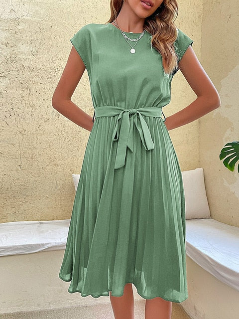 Summer dress with Short Sleeves – Amara-Mint green-S-State of Style