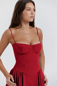 Summer dress with Sweetheart Neckline – Elvira-Blue-S-State of Style