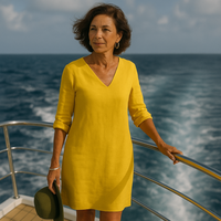 Summer Dress with Unique Look - Mila-Yellow-S-State of Style