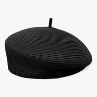 Summer fedora hat for women made of straw – light & stylish-black fine grass-Average size 55-57 cm-State of Style