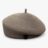 Summer fedora hat for women made of straw – light & stylish-Gray curry grass-Average size 55-57 cm-State of Style