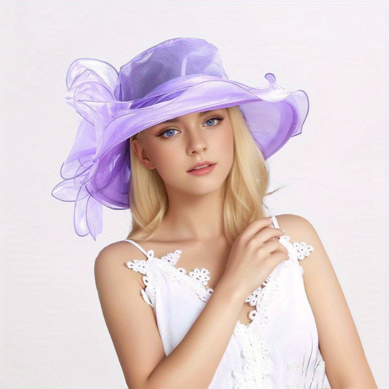 Summer Hat with Breathable Sunshade and Wide Brim - Alara-Purple-State of Style