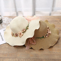 Summer hat with floral pattern – Liora-Beige-State of Style