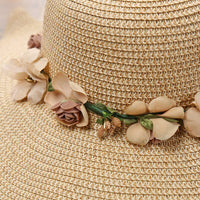 Summer hat with floral pattern – Liora-Beige-State of Style