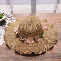 Summer hat with floral pattern – Liora-Khaki-State of Style