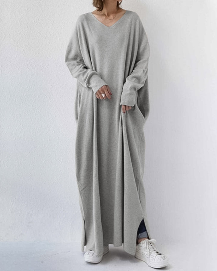 Summer Maxi Dress in Cotton-Linen Blend – Sorella-Grey-S-State of Style