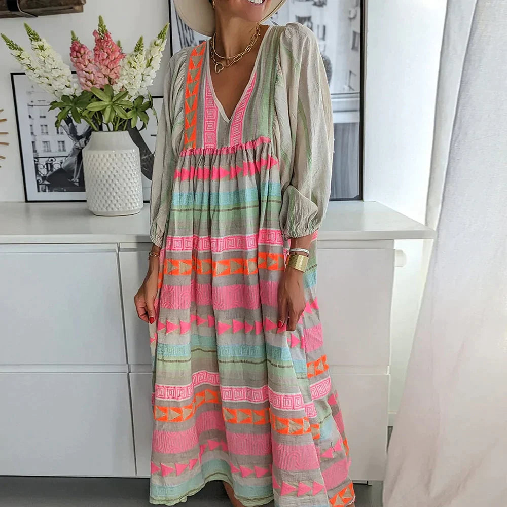 Summer maxi dress with gradient – Solenne-S-State of Style