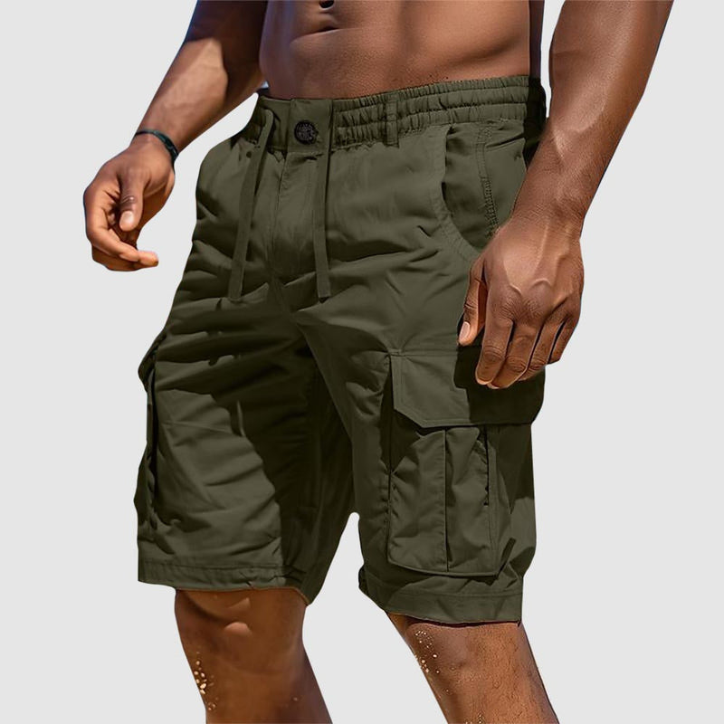 Summer Men's Cargo Shorts in Cotton Blend – Rafael-Green-S-State of Style