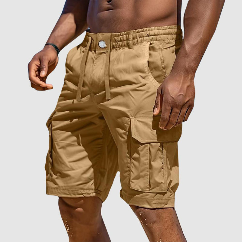 Summer Men's Cargo Shorts in Cotton Blend – Rafael-Khaki-S-State of Style