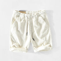 Summer men's cotton shorts with drawstring – Leon-White-S-State of Style