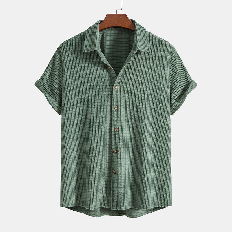 Summer Men's Lounge Set with Waffle Structure – Lenn-Beige-S-State of Style