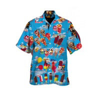 Summer Men's Shirt with Ice Cream Print – Luca-Blue-S-State of Style