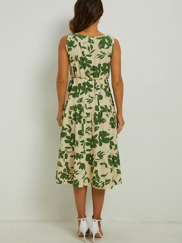 Summer Midi Dress with Floral Print – Fenna-XS-State of Style