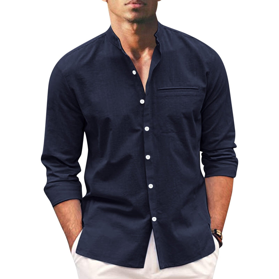 Summer shirt for men – Leonardo-Dark blue-S-State of Style