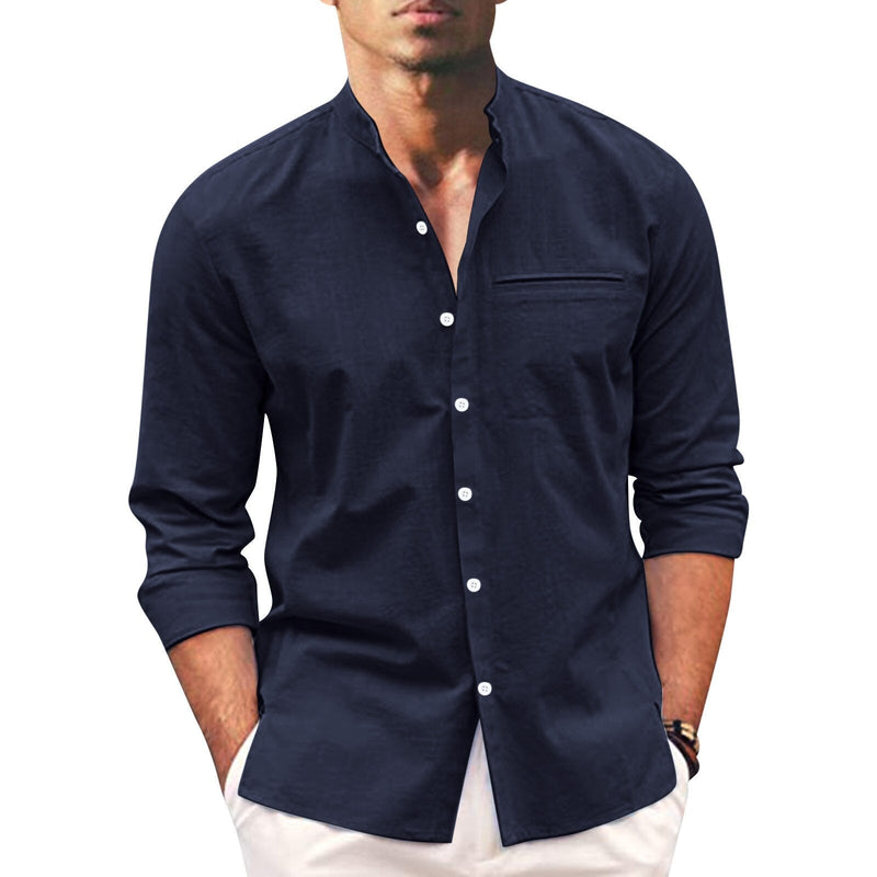Summer shirt for men – Leonardo-Dark blue-S-State of Style