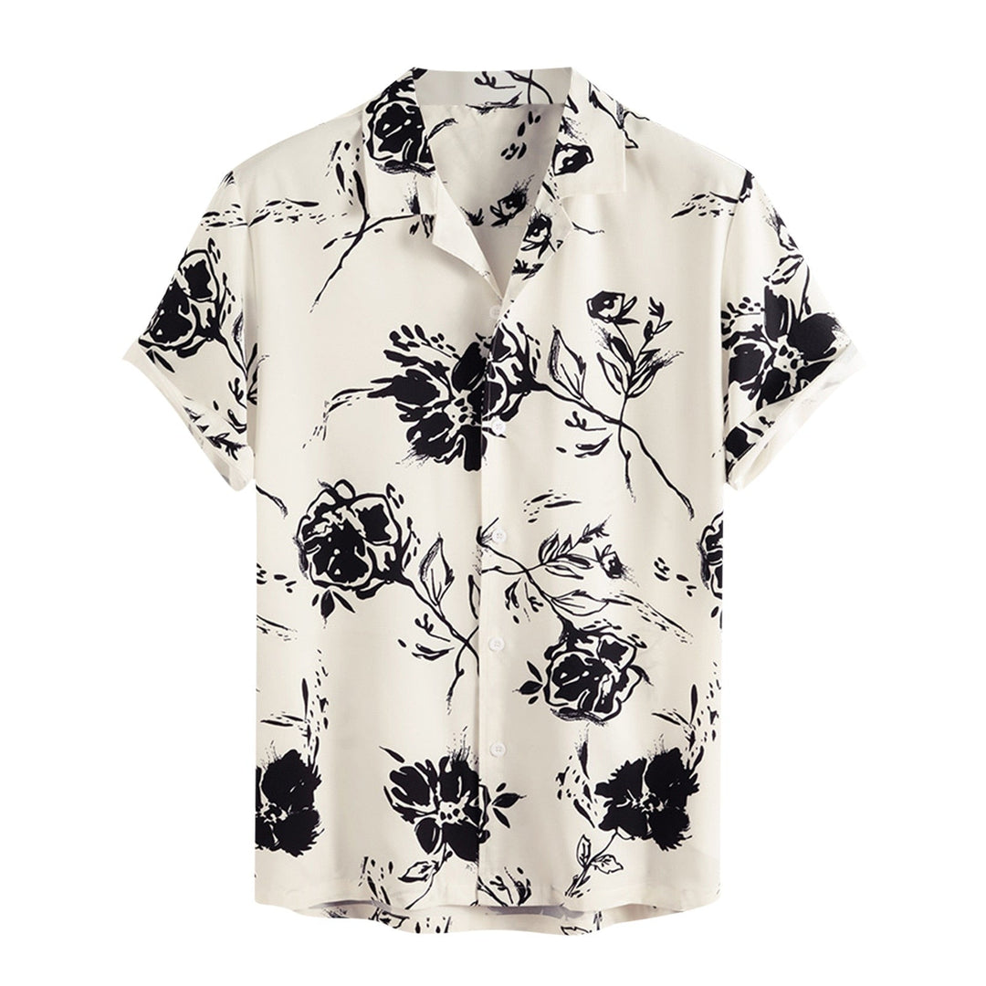 Summer shirt for men with tropical flair - AlohaVibes-Beige-M-State of Style