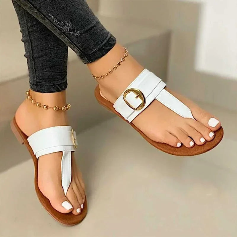 Summery clip-toe sandals for women with a light fit – Nayela-White-3.5-State of Style